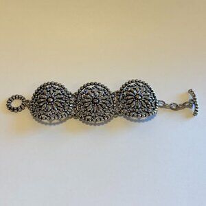 Ornate Silver Medallion Bracelet